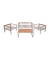 Loungegruppe FLORENCE hellgrau, braun Metall, 4-teilig