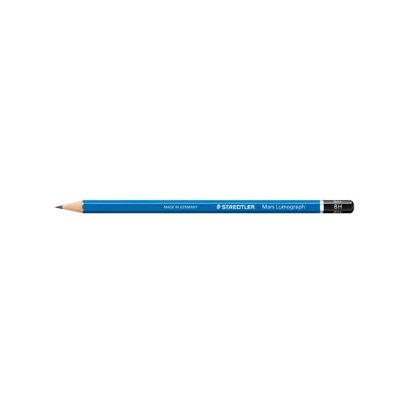 12 Stück Staedtler Bleistift Mars Lumograph, 100-8H, Härte 8H, 2,0mm, blau 4007817184738 Staedtler
