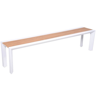 Gartenbank VENICE 305473 weiß, holz-optik natur Metall 180,0 cm