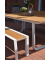 Gartenbank VENICE 305473 weiß, holz-optik natur Metall 180,0 cm
