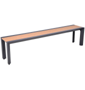 Gartenbank SILEA 305474 anthrazit, holz-optik natur Metall 180,0 cm