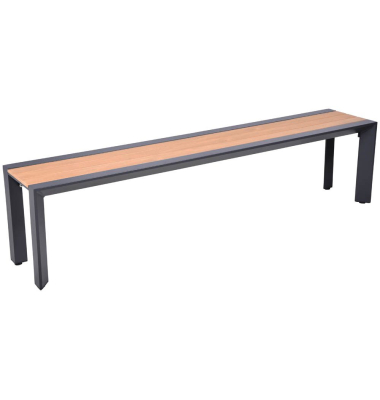 Gartenbank SILEA 305474 anthrazit, holz-optik natur Metall 180,0 cm