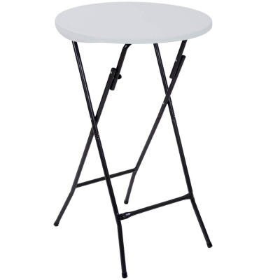 Stehtisch MUFARO 107cm (H), rund, weiß / schwarz
