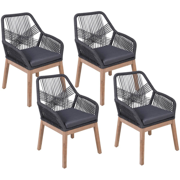 4041908138996 - 4er Set Gartenstuhl Pomona Armlehnstuhl Stuhl Relax Sessel Gartenmöbel grau 4041908138996 - 4er Set Gartenstuhl Pomona Armlehnstuhl Stuhl Relax Sessel Gartenmöbel grau