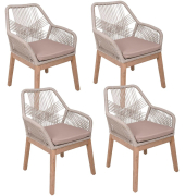 Gartenstühle mit Armlehnen POMONA beige, Holz