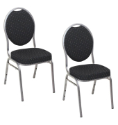 Besucherstuhl BANKETT, schwarz / silber, ohne Armlehnen, 4-Fuß-Gestell