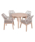 Sitzgruppe ARVADAPOMONA beige, natur Holz, 5-teilig