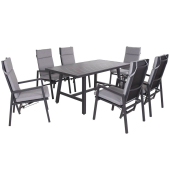 Sitzgruppe NEREA, anthrazit Metall, 7-teilig