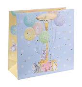 Geschenktasche 46 403, allgemein, mit Trageband / Geschenkanh&auml;nger, Ballon Party, 18cm x 18cm