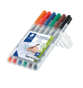 Folienstift B farbig sortiert 1,0-2,5 mm permanent 6er-Etui