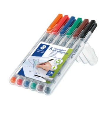 Folienstift B farbig sortiert 1,0-2,5 mm permanent 6er-Etui