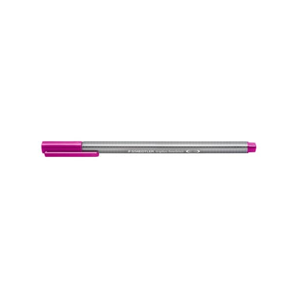 10 Stück Staedtler Fineliner triplus 334, 334-61, silber (Schreibfarbe: rotviolett), 0,3mm 4007817334362 Staedtler