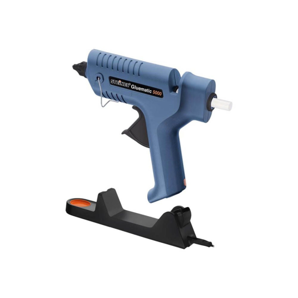 4007841332716 - STEINEL Heißklebepistole Gluematic 5000 Heißklebepistolen wechselbare Düsen hohe Fördermenge Ablageständer blau (blau schwarz) Klebepistolen Heißklebepistolen
