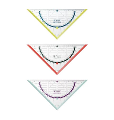 Kunststoff-Geometriedreieck my.pen 11367950 glasklar/farbig sortiert 16cm