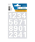 Etiketten Ziffern 0-9 Folie weiss 25mm 1 Bl