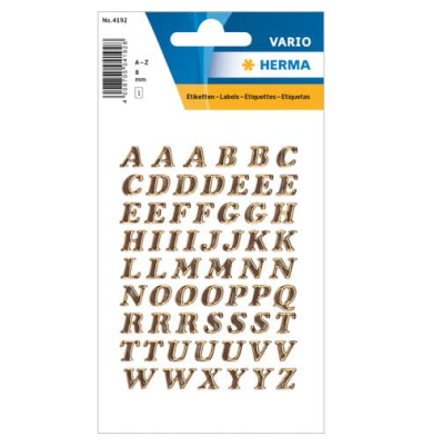 Etiketten Buchst.A-Z gold