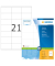 Etikett 70x42mm weiss PREMIUM A4 10500Et 500Bl 21Et Bl LaserInkCopy,