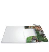 Eckspannmappe 7137, A4 Motiv "Leopard" Karton, mit 3 Einschlagklappen