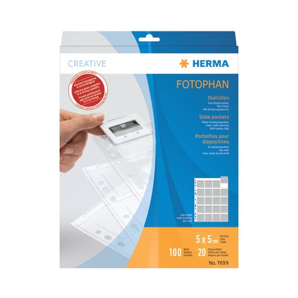 4008705076999 - 7699 Archivierung -Dia- Diahüllen 5x5 100 Blatt klar matt                   7699 7699 4008705076999