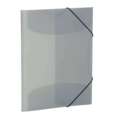 Gummizugmappe 19586, A3 grau Polypropylen (PP), mit 3 Einschlagklappen