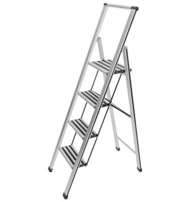 Tritthocker 601013100 Klapptritt, 1 x 4 Stufen, alu, Aluminium