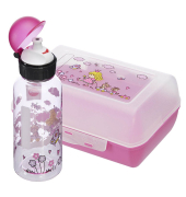 Brotdose Prinzessin, 518137, pink/rosa, Prinzessin, 1 Set, Trinkflasche: 0,4 L Brotdose ca.1 L