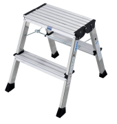 Aluminium Doppel-Klapptritt klappbar Arbeitshöhe (max.): 2.45 m Krause 130037 Silber
