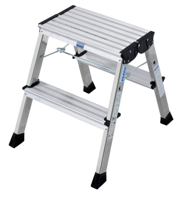 Aluminium Doppel-Klapptritt klappbar Arbeitshöhe (max.): 2.45 m Krause 130037 Silber