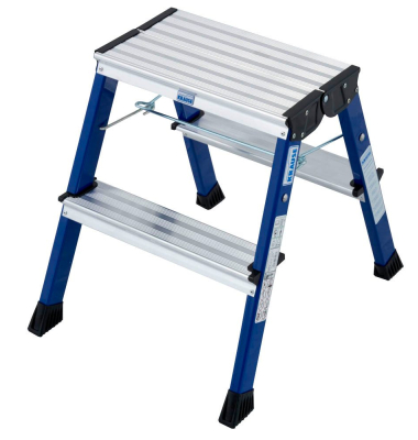 Aluminium Doppel-Klapptritt klappbar Arbeitshöhe (max.): 2.45 m Krause 130082 Blau