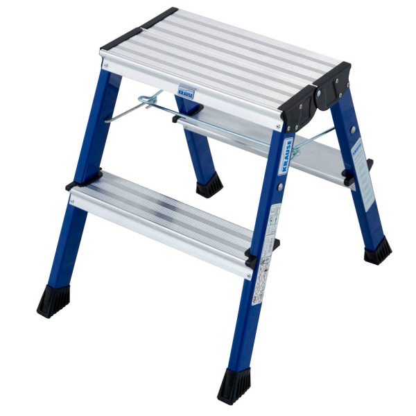 4009199130082 - Krause-werk Gmbh - Alu-Klapp-Tritt mit Roll-Stop-Automatik 80 mm tiefe Stufen Standhöhe oberste Stufe 044 m 2x2 Stufen Farbe blau 4009199130082 - Krause-werk Gmbh - Alu-Klapp-Tritt mit Roll-Stop-Automatik 80 mm tiefe Stufen Standhöhe oberste Stufe 044 m 2x2 Stufen Farbe blau