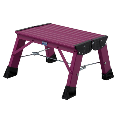 Aluminium Doppel-Klapptritt klappbar Arbeitshöhe (max.): 2.20 m Krause Treppy PlusLine 130358 Pink 1.8 kg