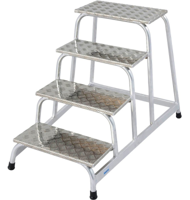 Aluminium Montagetritt  Arbeitshöhe (max.): 2.80 m Krause  805041 Silber 9.8 kg