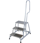 Aluminium Montagetritt fahrbar Arbeitshöhe (max.): 2.60 m Krause STABILO Professional 805089 Silber 11 kg