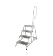 Aluminium Montagetritt fahrbar Arbeitshöhe (max.): 2.80 m Krause  805096 Silber 13.5 kg