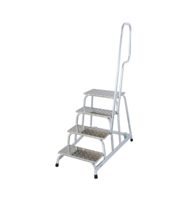 Aluminium Montagetritt fahrbar Arbeitshöhe (max.): 2.80 m Krause  805096 Silber 13.5 kg