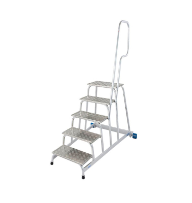 Aluminium Montagetritt fahrbar Arbeitshöhe (max.): 3.00 m Krause  805102 Silber 16.5 kg
