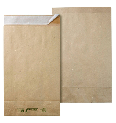 Faltentaschen classic eco 2FVMF001203, Sonderformat, ohne Fenster, selbstklebend, 50mm-Falte, 100g, grau