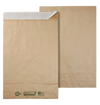 Faltenbeutel 2FVMF001204 Graspapier 300x80x430+50mm