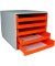 Schubladenbox orange DIN A4 mit 5