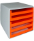 Schubladenbox orange DIN A4 mit 5