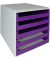 Schubladenbox violett DIN A4 mit 5