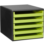 Schubladenbox 30057631 anthrazit/lindgrün 5 Schubladen offen