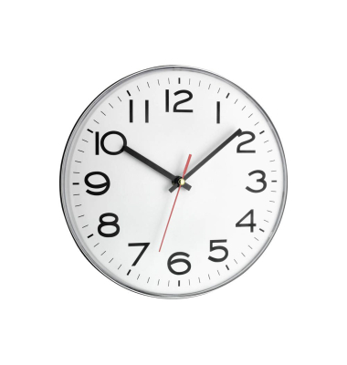 Wanduhr 60.3017 silber Kunststoff