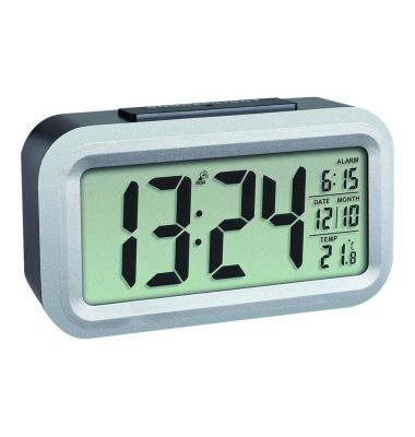  Funkwecker LUMIO PLUS 60.2553.01, schwarz/silber