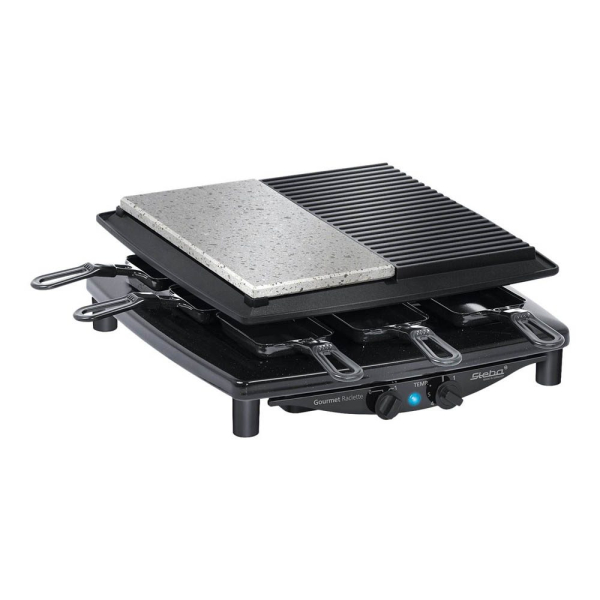 4011833302229 - Steba RC 4 plus Raclette (I) 8 Pfännchen Grillfl29x29cm Stein Gußpl