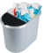Papierkorb Duo 20 + 9 Liter silber/schwarz