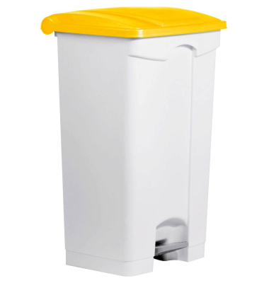 Mülleimer 90,0 l weiß, gelb H24023-18