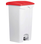Mülleimer 90,0 l weiß, rot H24023-25