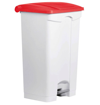 Mülleimer 90,0 l weiß, rot H24023-25