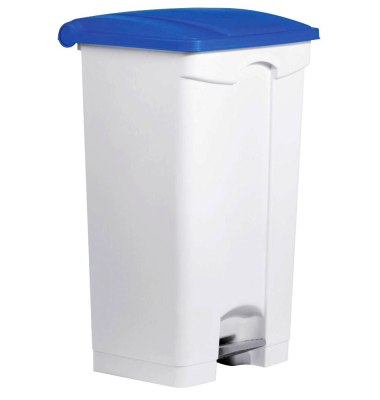 Mülleimer 90,0 l weiß, blau H24023-34
